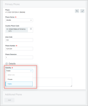 Images of the details of the Primary Phone attribute.