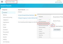 Image that shows choosing Edit from the Business Process Policy menu.